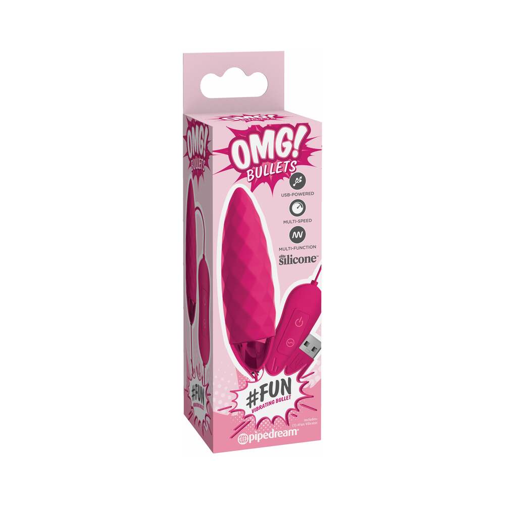 OMG! Bullets #Fun USB-Powered Silicone Vibrating Bullet Fuchsia