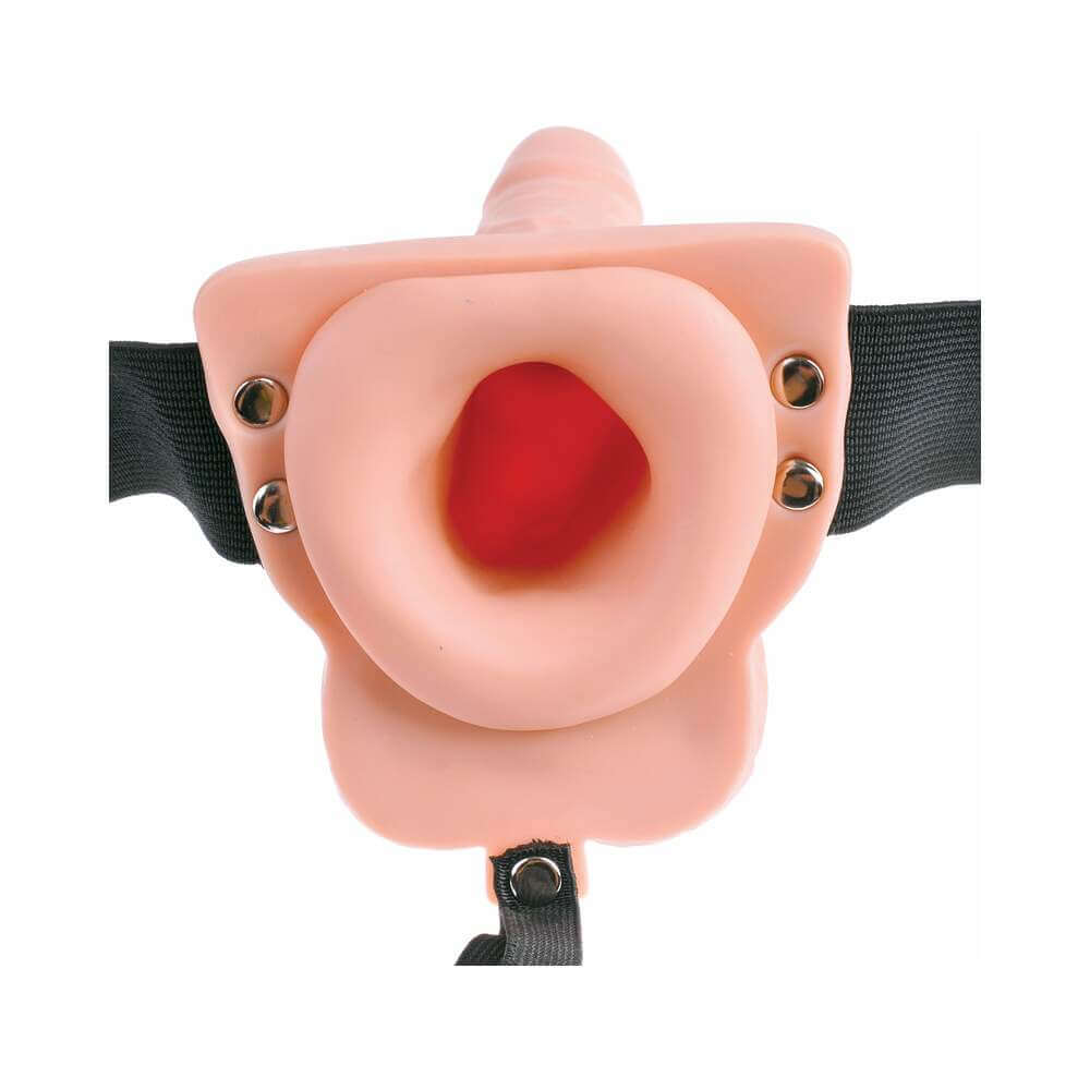 Fetish Fantasy Series Vibrating 6 inches Hollow Strap-On With Balls Beige/Black