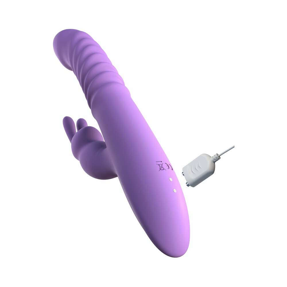 Fantasy For Her Rechargeable Her Thrusting Silicone Rabbit Vibrator Purple