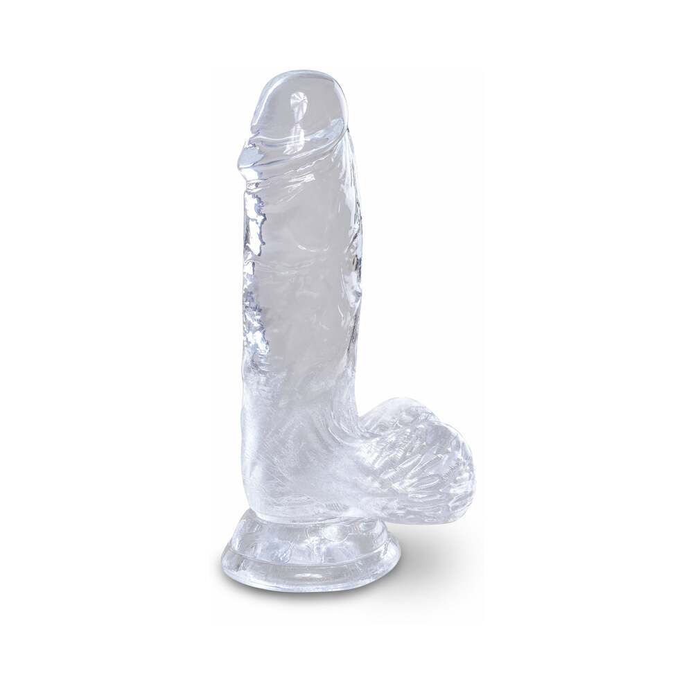 King Cock Clear 5 inches Cock With Balls Realistic Suction Cup Dildo