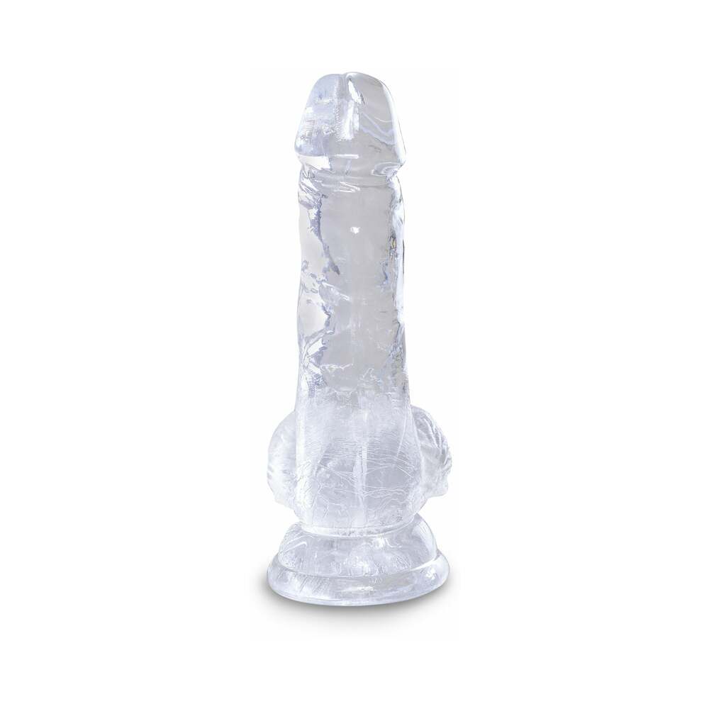 King Cock Clear 5 inches Cock With Balls Realistic Suction Cup Dildo