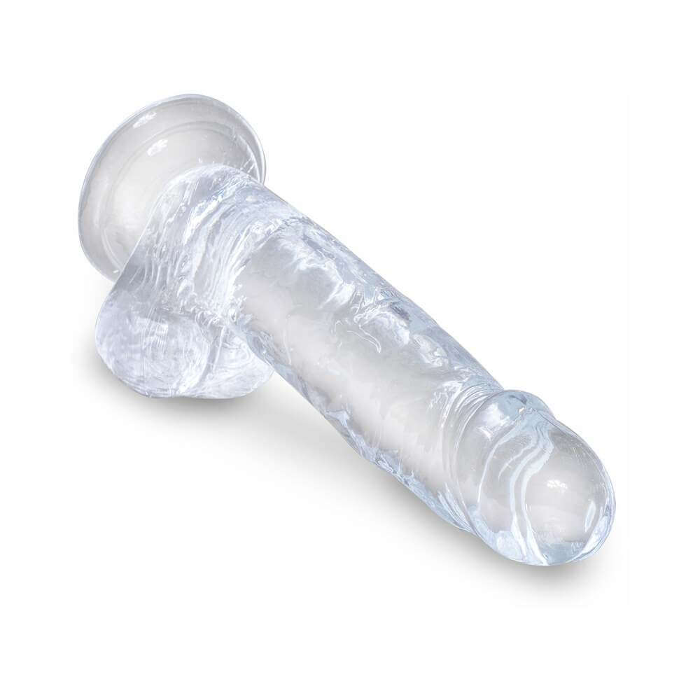King Cock Clear 7 inches Cock With Balls Realistic Suction Cup Dildo