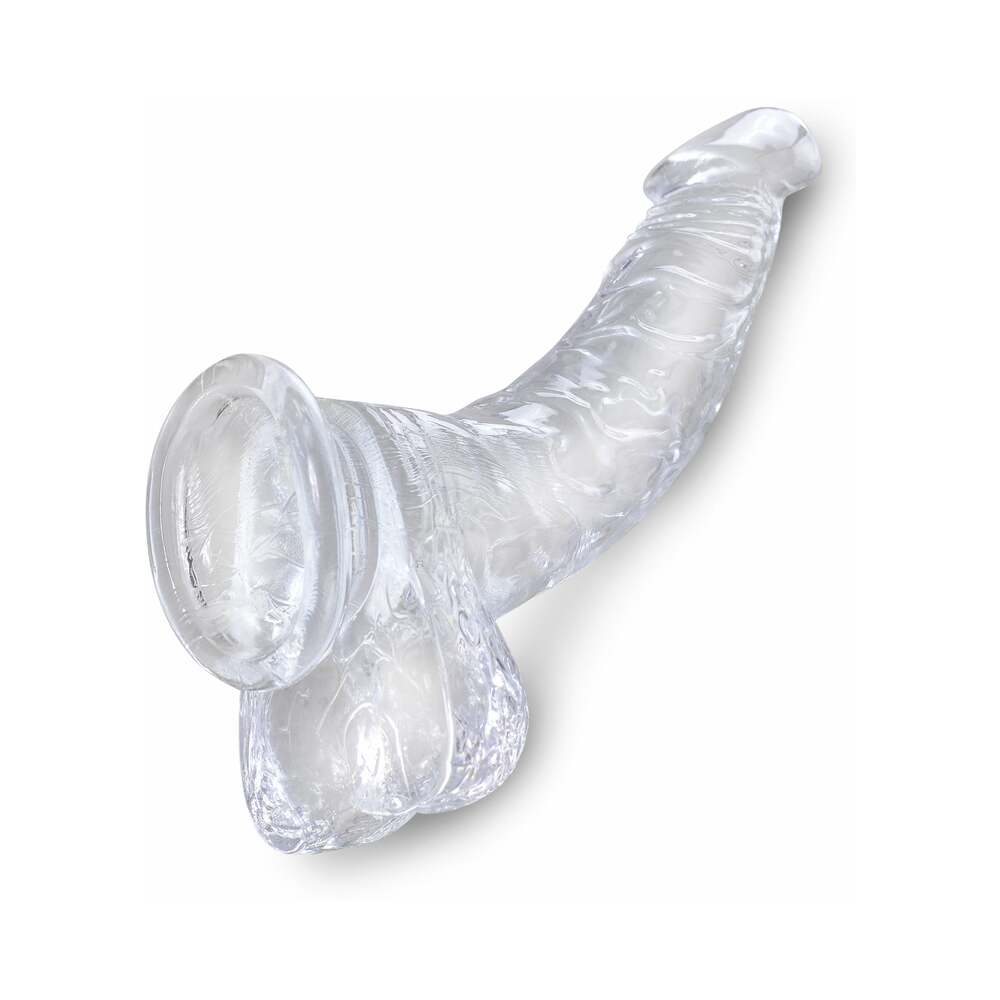 King Cock Clear 7.5 inches Cock With Balls Realistic Suction Cup Dildo