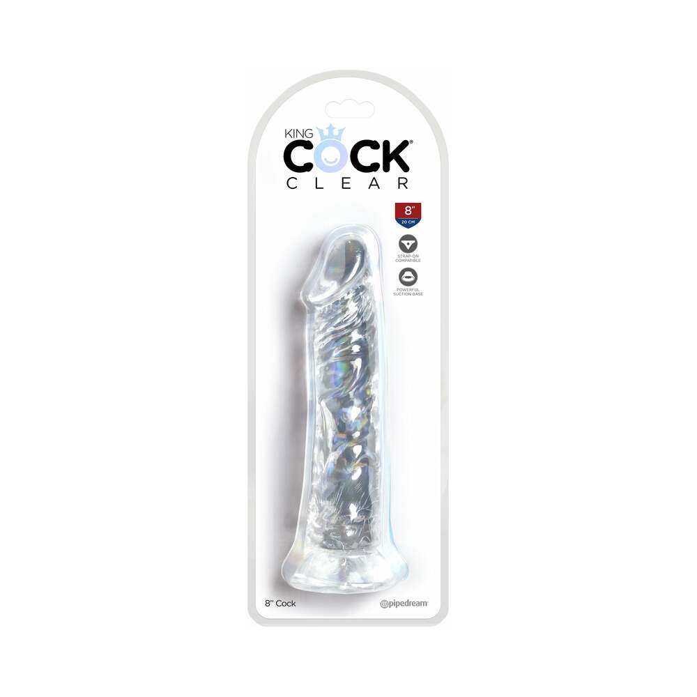 King Cock Clear 8 inches Cock Realistic Dildo With Suction Cup