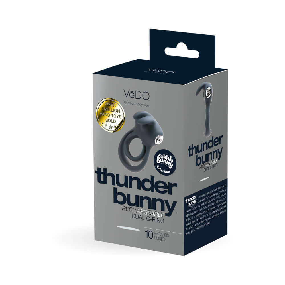 VeDO Thunder Bunny Rechargeable Dual Cockring Black