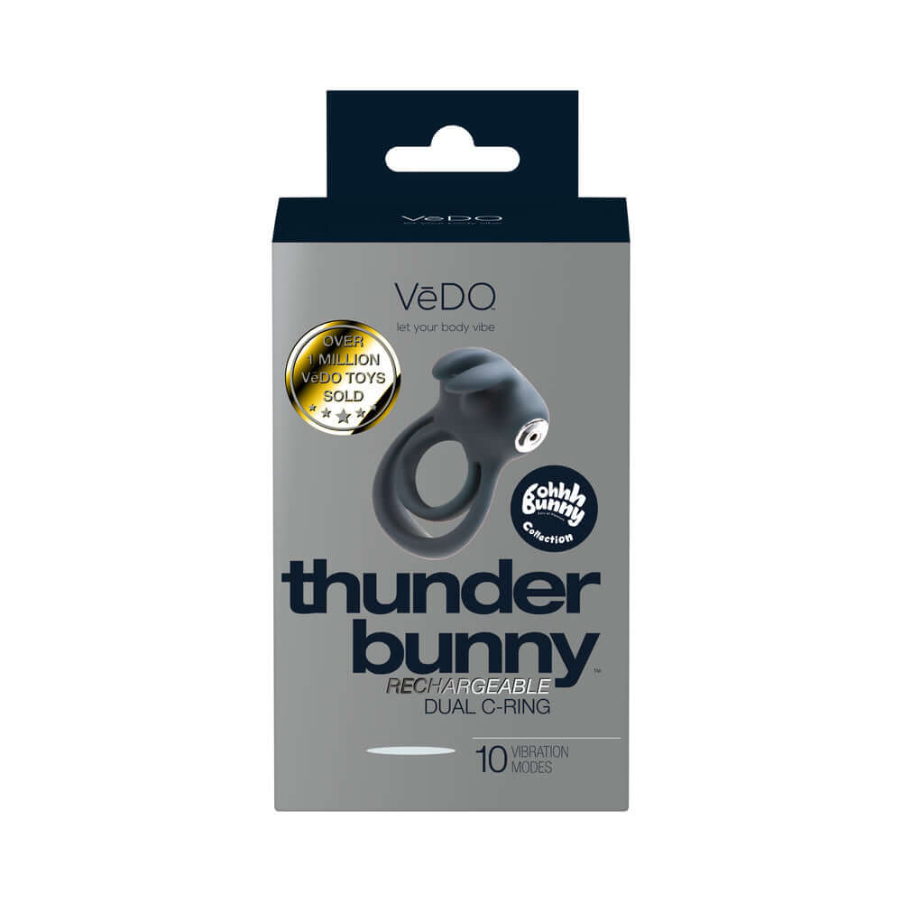 VeDO Thunder Bunny Rechargeable Dual Cockring Black