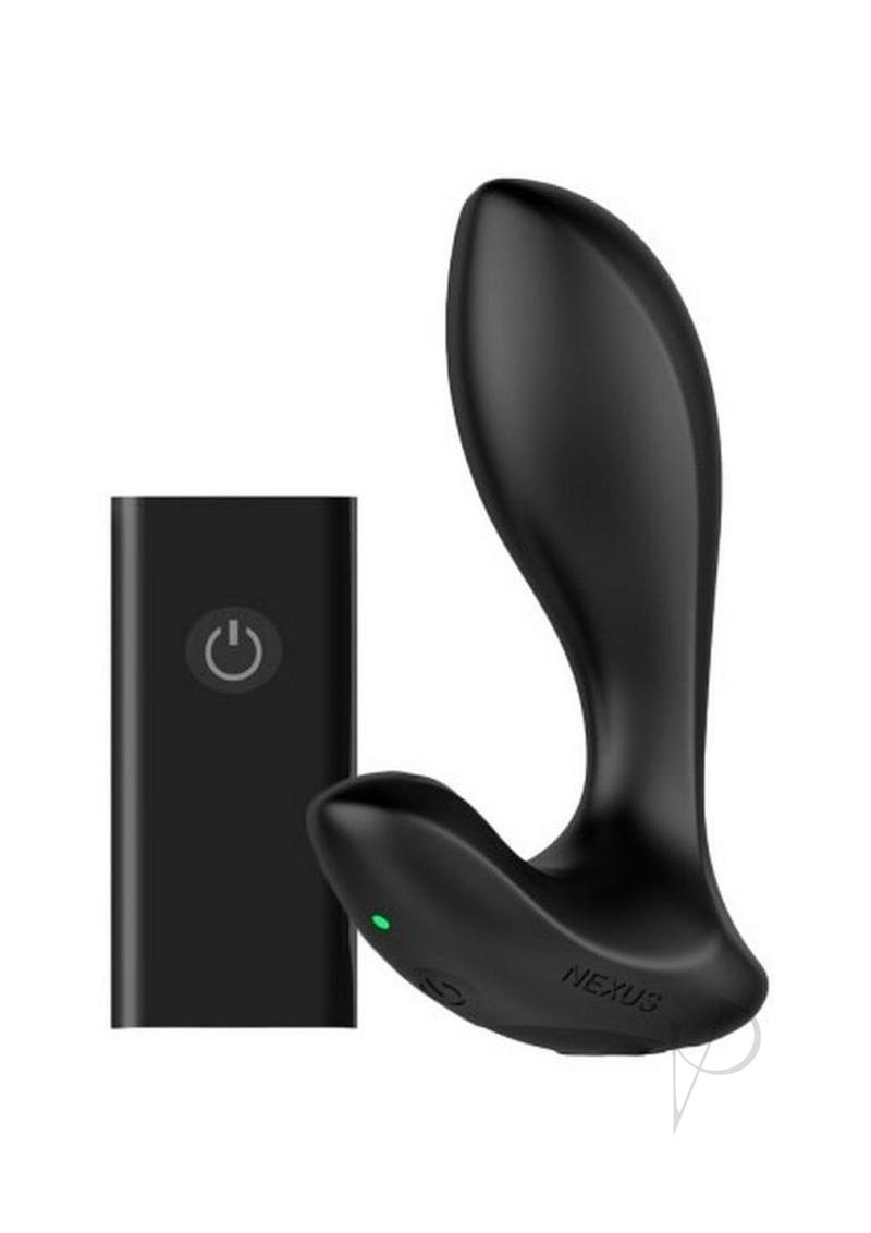 Nexus Duo Silicone Remote Butt Plug Small Black with wireless remote for comfortable anal play.