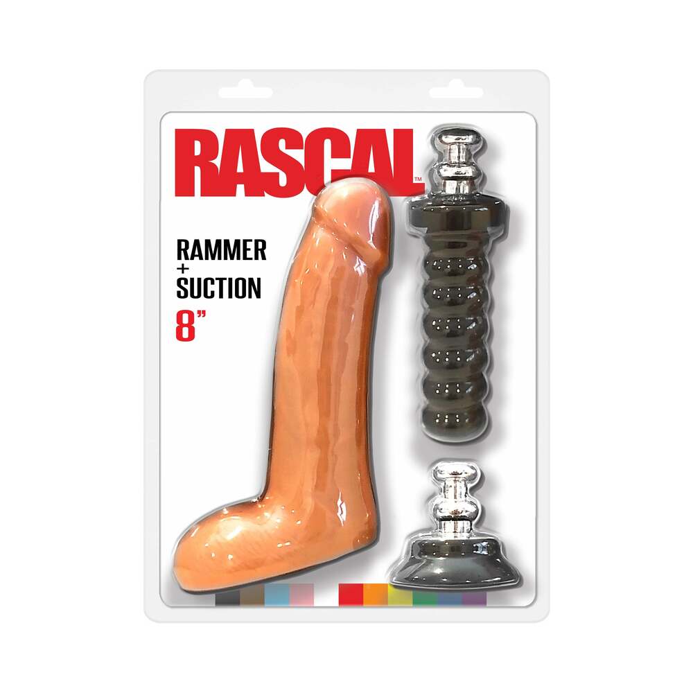 Rascal Rammer + Suction 8 inches Dildo with Handle and Suction Cup