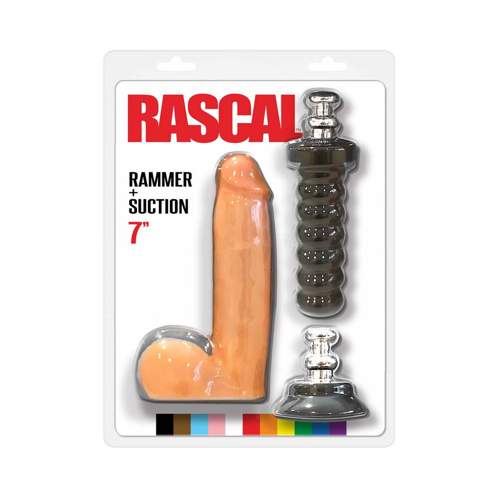 Rascal Rammer + Suction 7 inches Dildo with Handle and Suction Cup