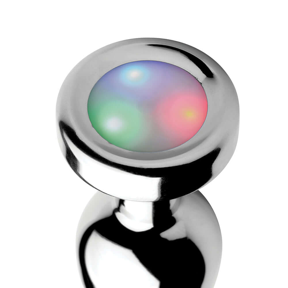 Close-up of the Booty Sparks Light Up Anal Plug S showcasing colorful LED lights on the tip.