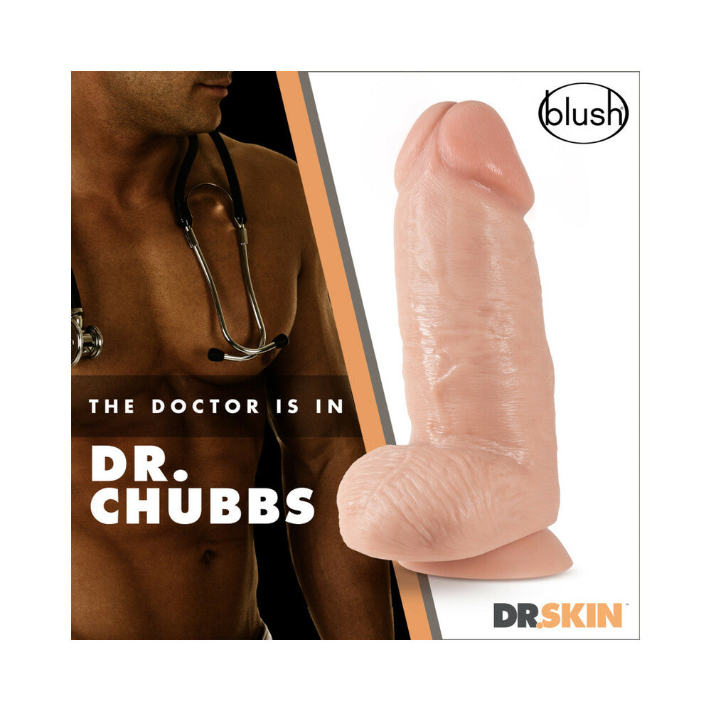 Dr. Skin Dr. Chubbs Realistic 10 inches Dildo with Balls Beige