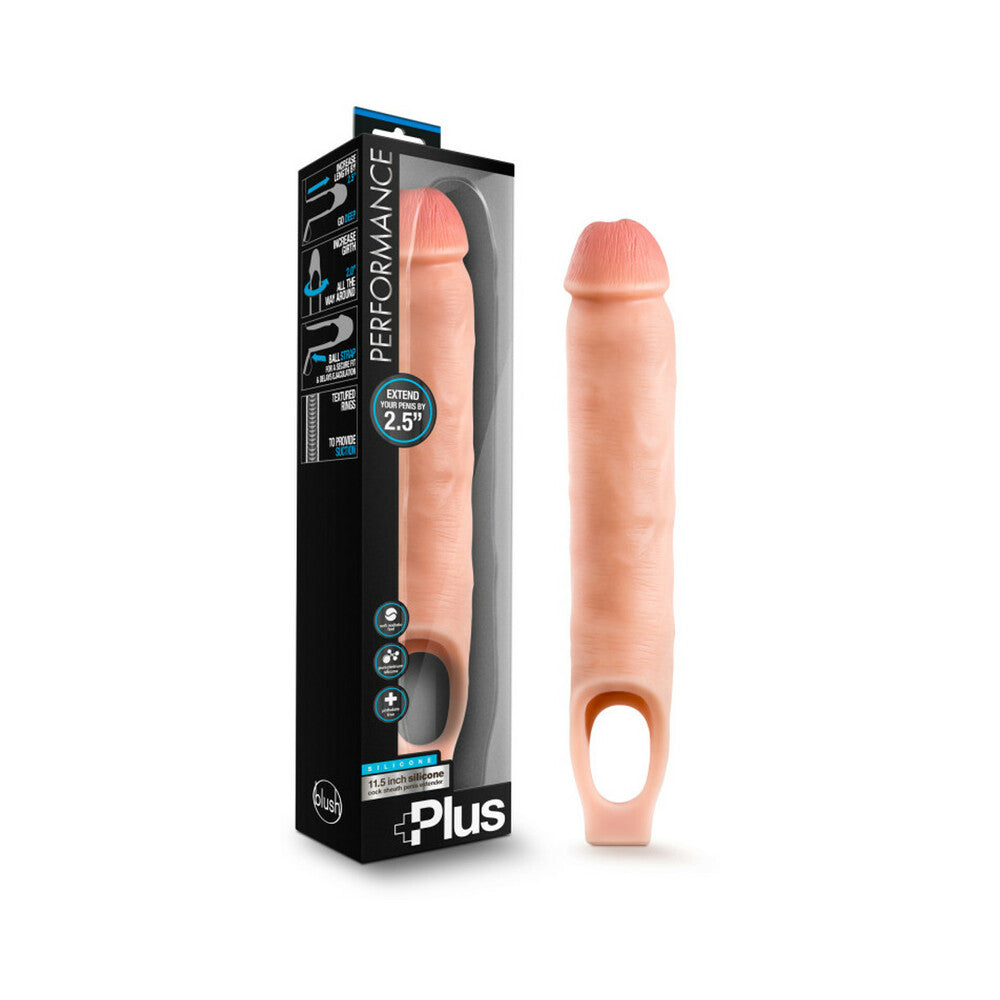 Blush Performance Plus 11.5 inches Silicone Cock Sheath Penis Extender Sling Beige