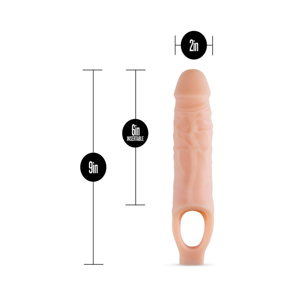 Blush Performance Plus 9 inches Silicone Cock Sheath Penis Extender Sling Beige
