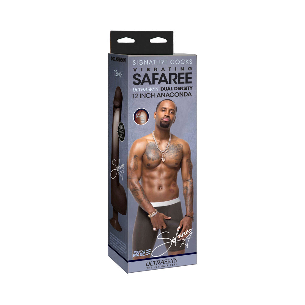 Signature Cocks Safaree Samuels Anaconda Vibrating Dildo 12 inches - Chocolate