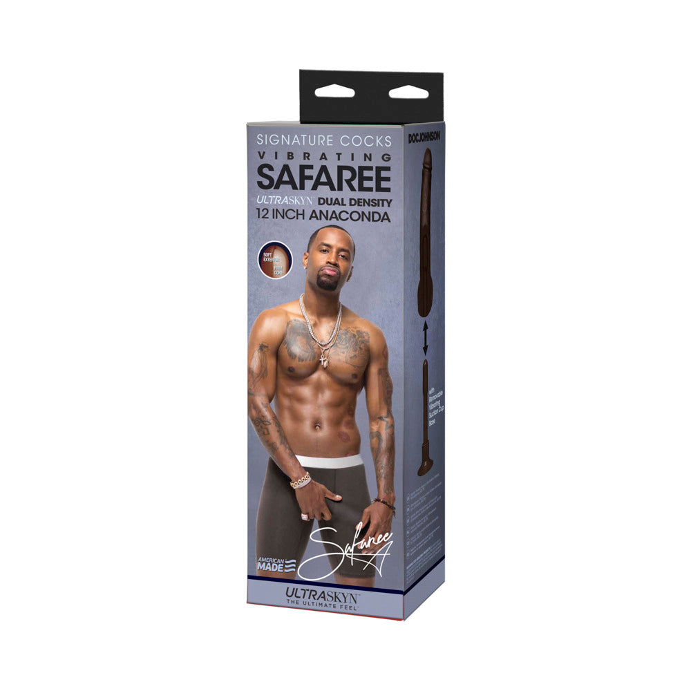 Signature Cocks Safaree Samuels Anaconda Vibrating Dildo 12 inches - Chocolate