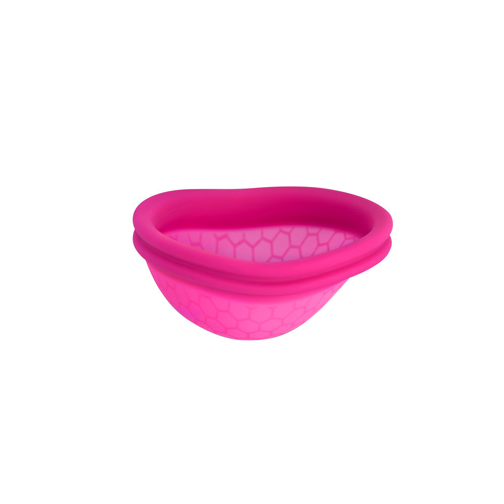 Intimina Ziggy Cup Reusable Menstrual Cup in pink with a unique flat-fit design for comfort and confidence.