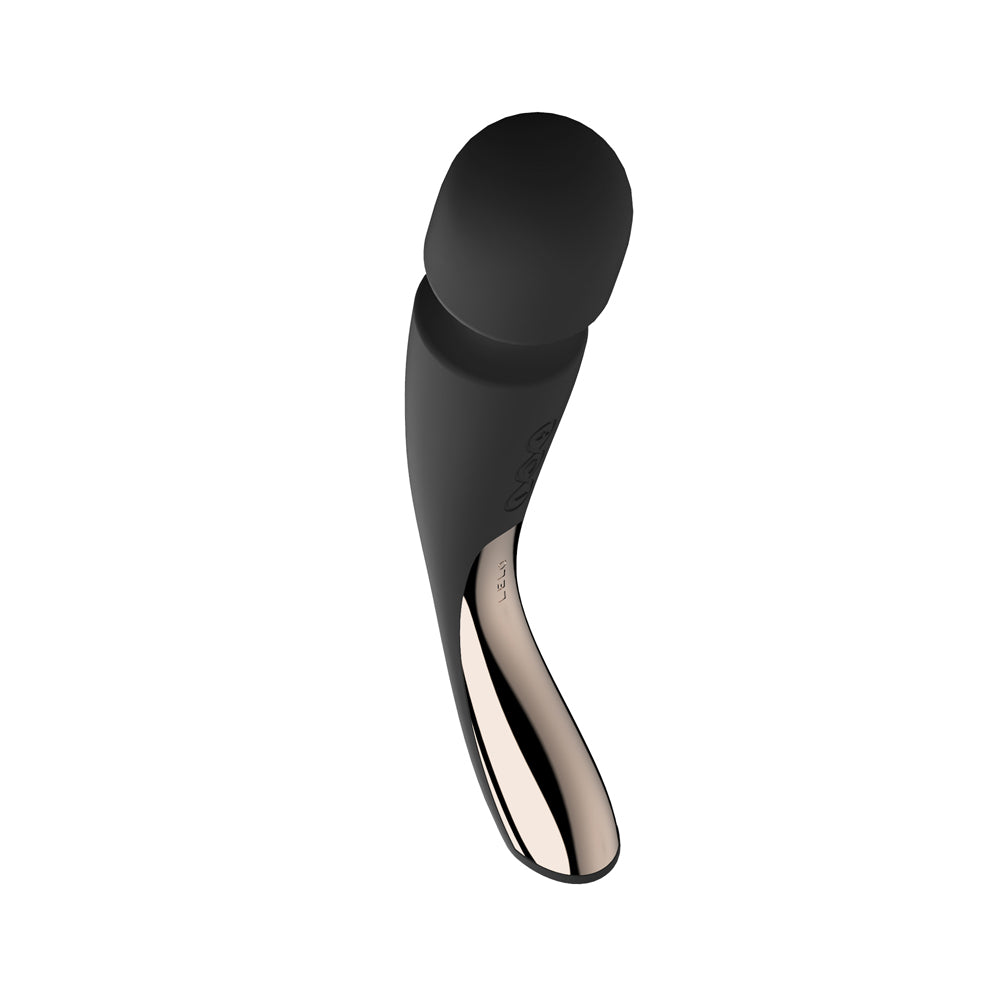 Lelo Smart Wand 2 Medium Wand Massager Black, ergonomically designed full-body massager for relaxation and pleasure.