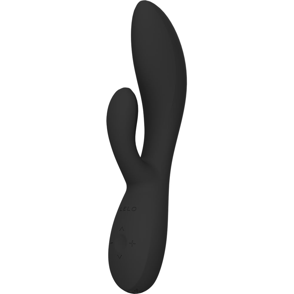 Lelo Ina Thrust Thrusting Rabbit Vibrator Black showcasing its sleek design and dual-action functionality.