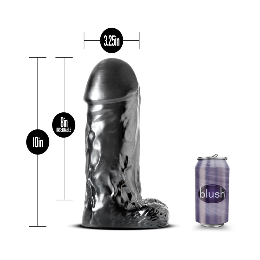 Jet Destroyer Realistic 10 inches Dildo with Balls Carbon Metallic Black