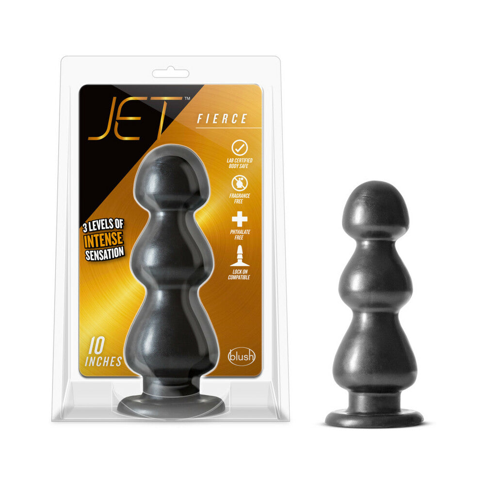 Jet Fierce 10 inches Anal Plug Carbon Metallic Black