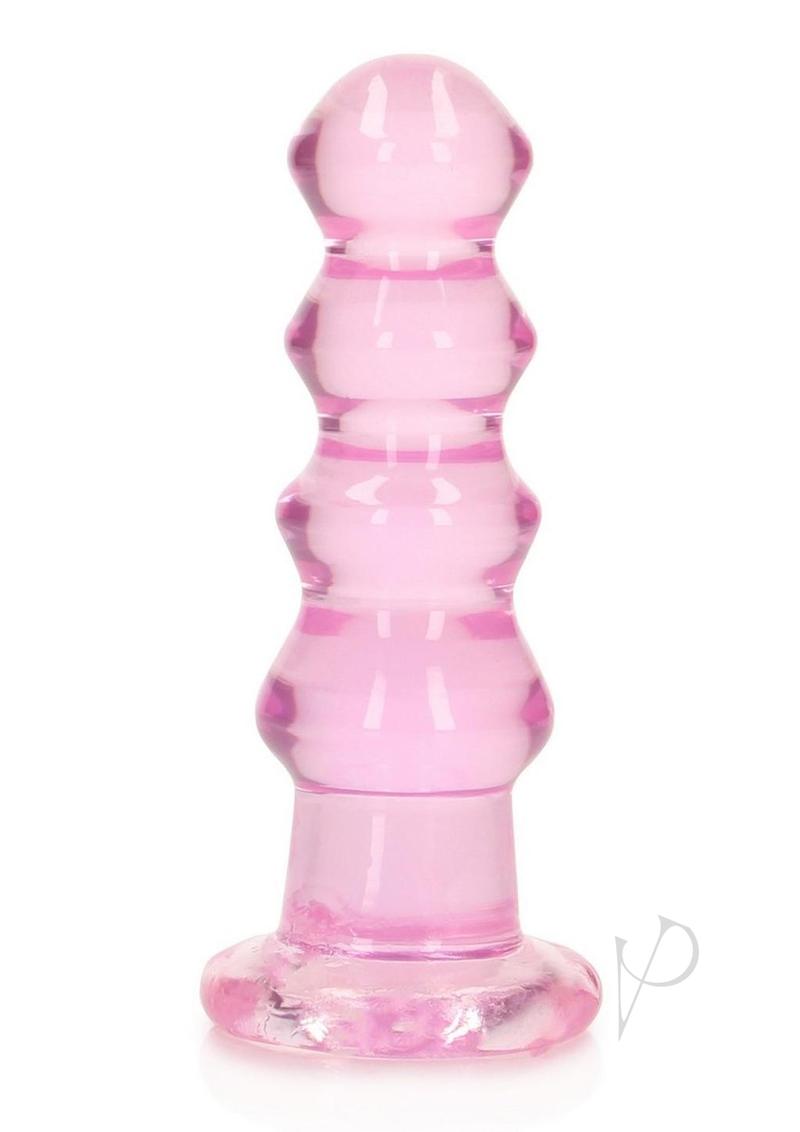 RealRock Curvy Dildo or Butt Plug 5.5 inch Pink, a dual-purpose pleasure toy for smooth stimulation.