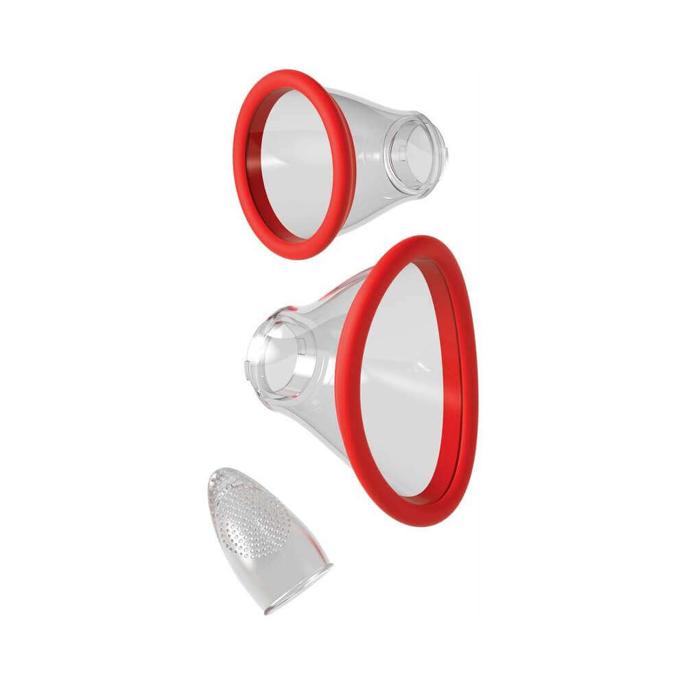 Fantasy For Her 24k Gold Luxury Edition Her Ultimate Pleasure Red personal massager attachments with red rims.