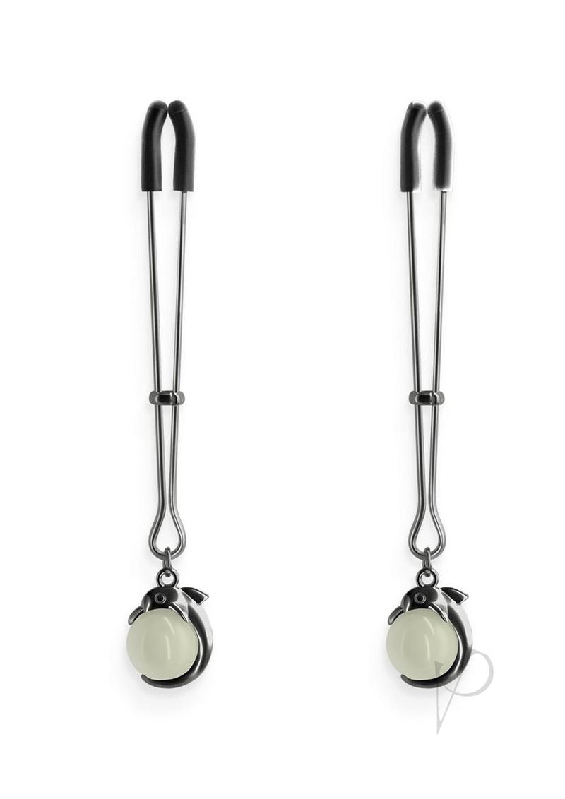 Bound Nipple Clamps G1 Iron Glow in the Dark Gray with unique designs, adjustable clamps for sensation play.