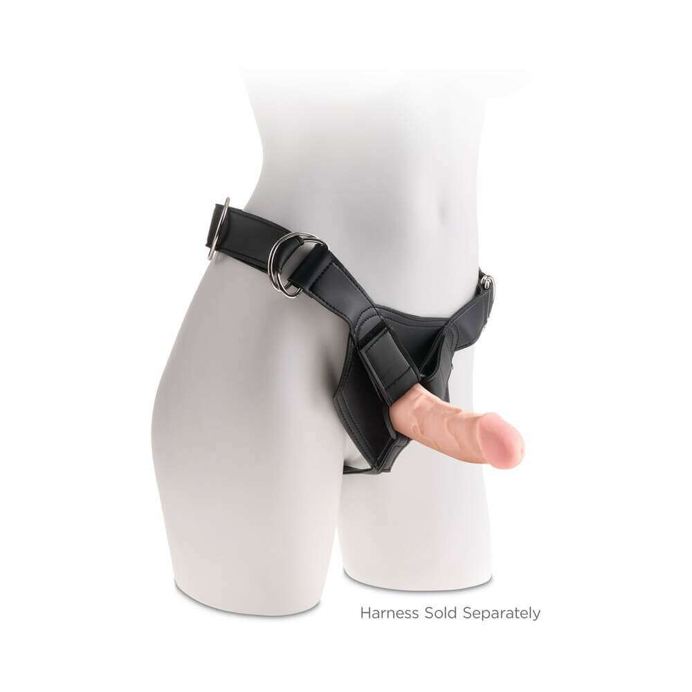 King Cock Plus 5 inches Triple Density Cock Realistic Dildo With Suction Cup Beige