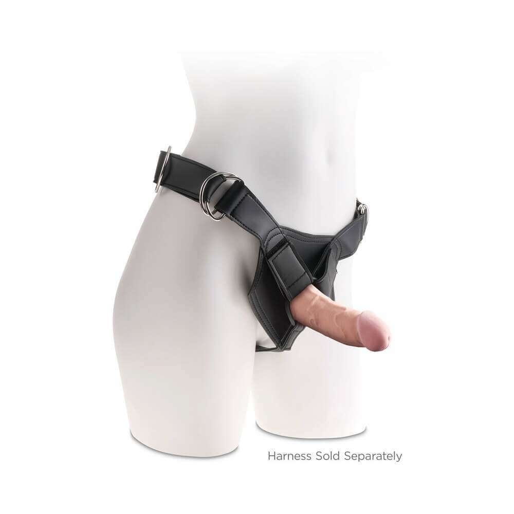 King Cock Plus 6 inches Triple Density Cock Realistic Dildo With Suction Cup Beige