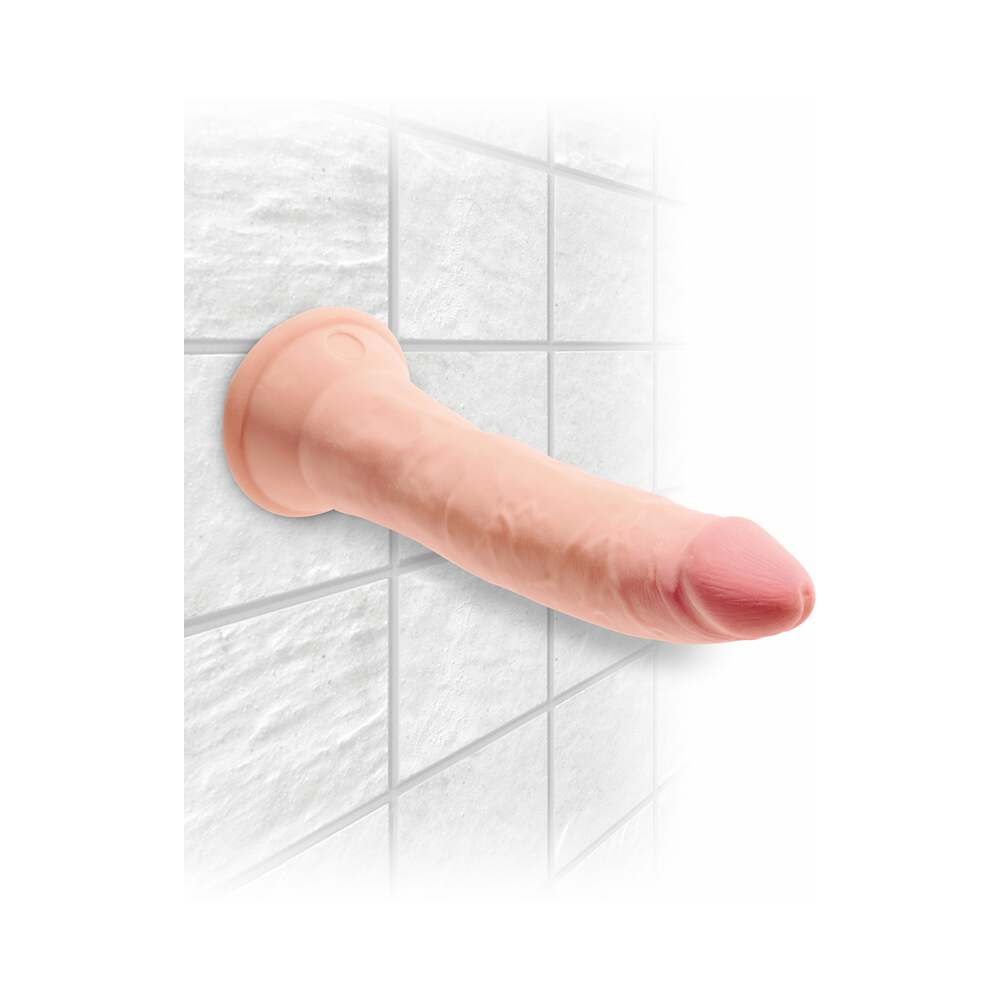King Cock Plus 7 inches Triple Density Cock Realistic Dildo With Suction Cup Beige