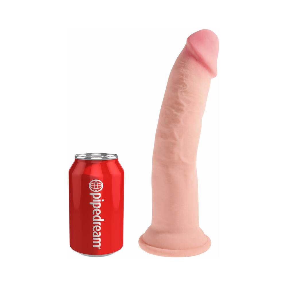 King Cock Plus 9 inches Triple Density Cock Realistic Dildo With Suction Cup Beige