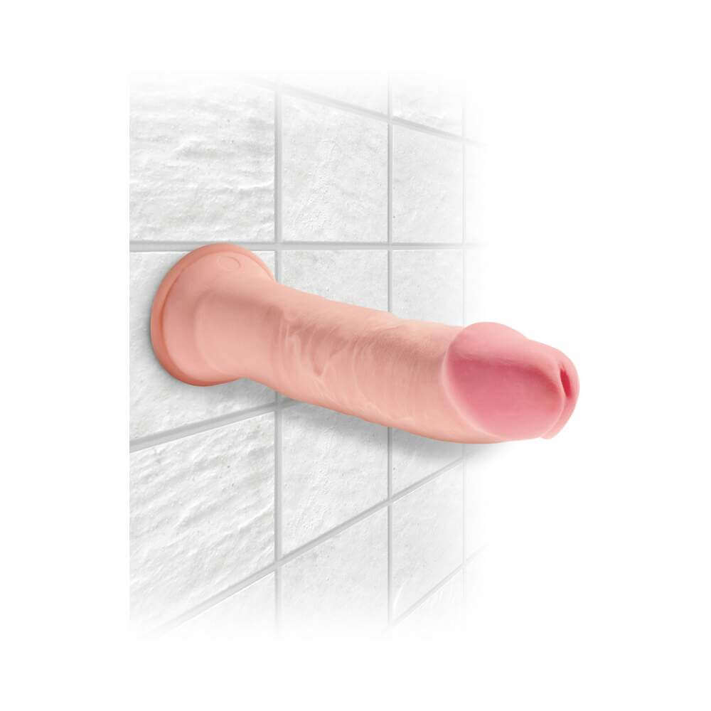 King Cock Plus 9 inches Triple Density Cock Realistic Dildo With Suction Cup Beige