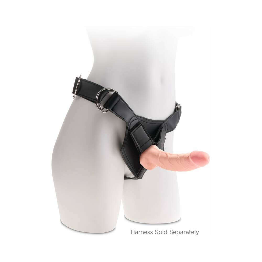 King Cock Plus 8 inches Triple Density Cock With Balls Realistic Suction Cup Dildo Beige