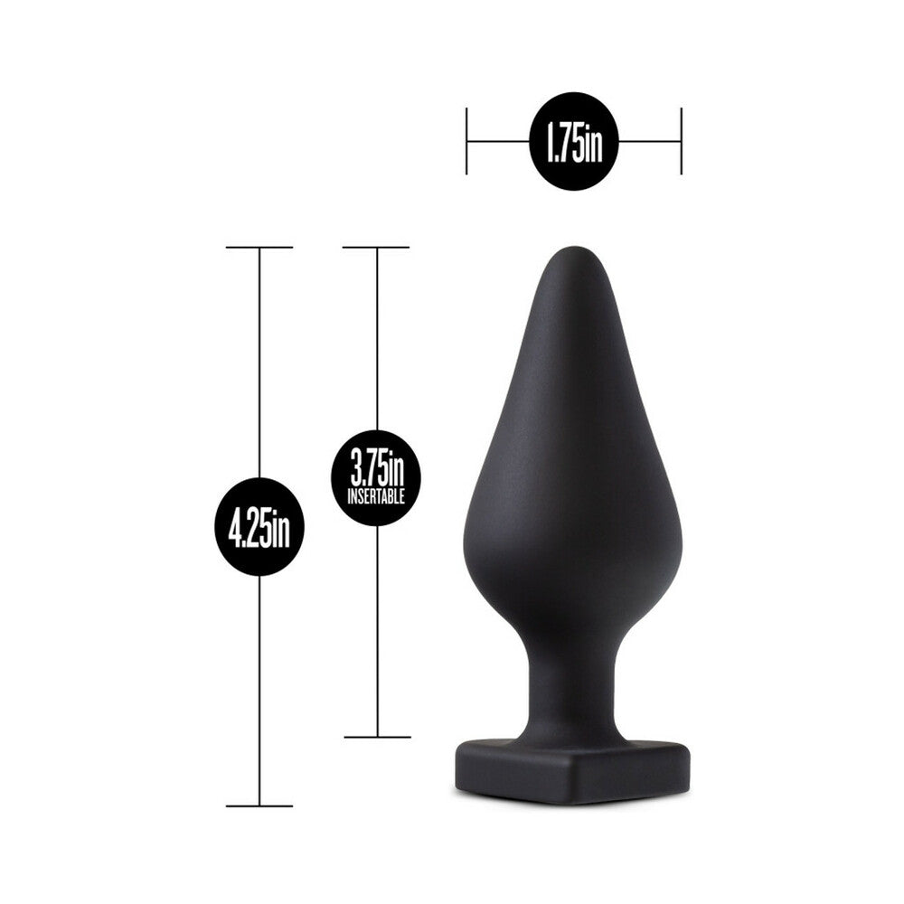 Blush Temptasia 'Fuck Me' Silicone Anal Plug with Heart-Shaped Base Black