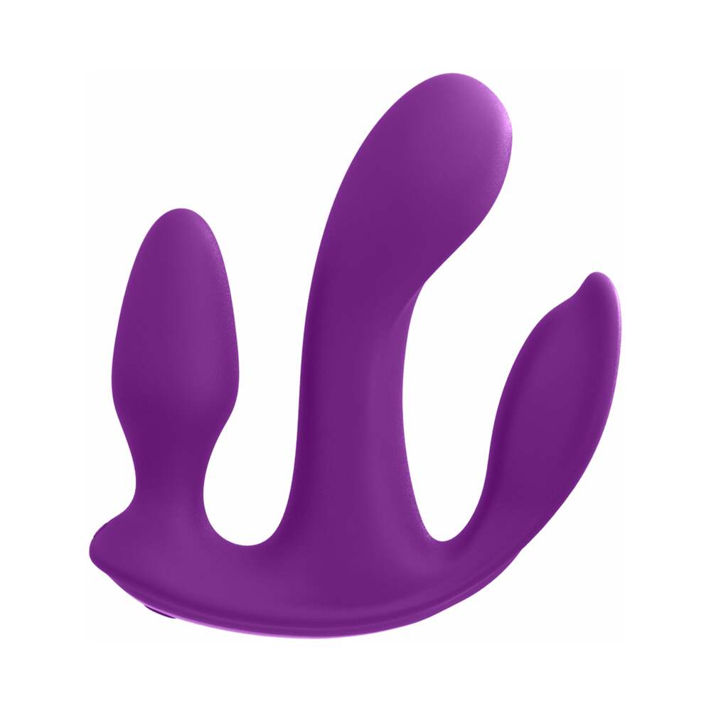 3Some Total Ecstasy Triple Stimulation Silicone Vibrator Purple