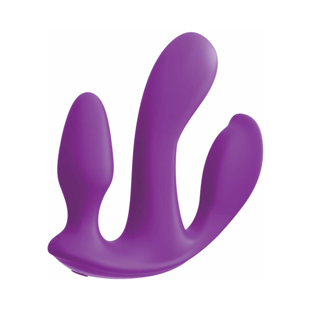 3Some Total Ecstasy Triple Stimulation Silicone Vibrator Purple