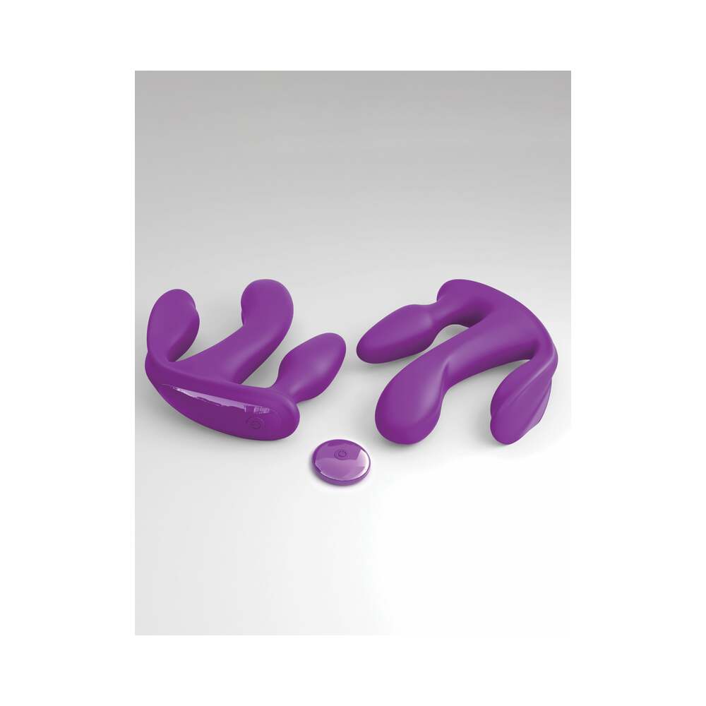 3Some Total Ecstasy Triple Stimulation Silicone Vibrator Purple