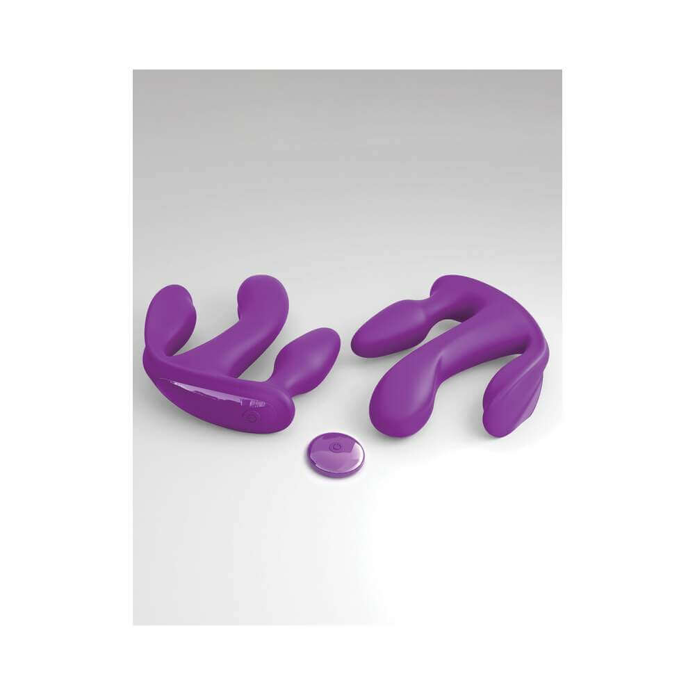 3Some Total Ecstasy Triple Stimulation Silicone Vibrator Purple