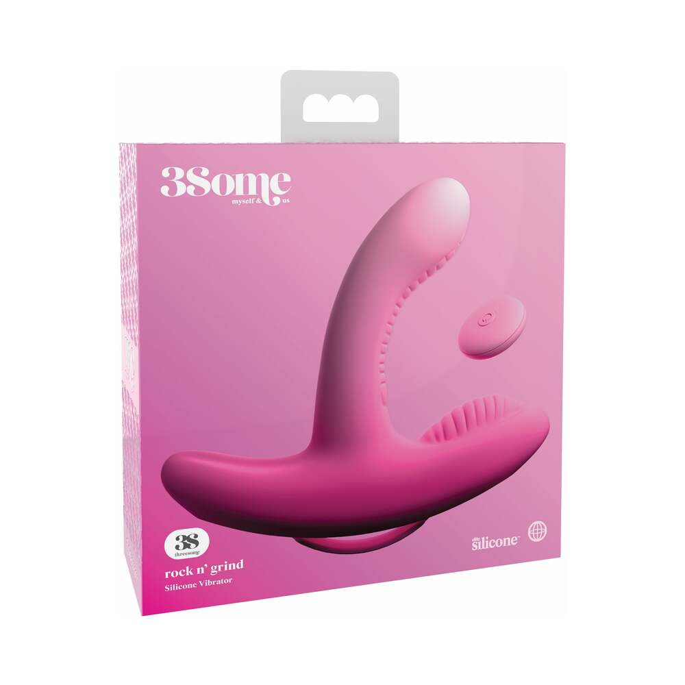 3Some Rock n' Grind Dual Stimulation Silicone Vibrator Pink