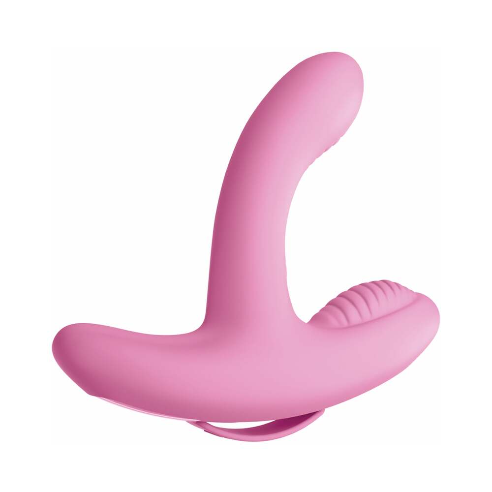 3Some Rock n' Grind Dual Stimulation Silicone Vibrator Pink