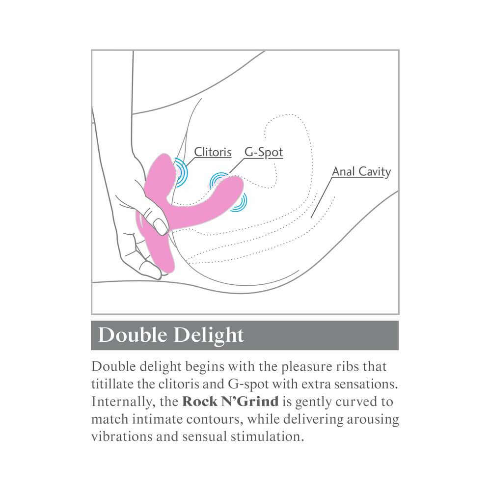 3Some Rock n' Grind Dual Stimulation Silicone Vibrator Pink