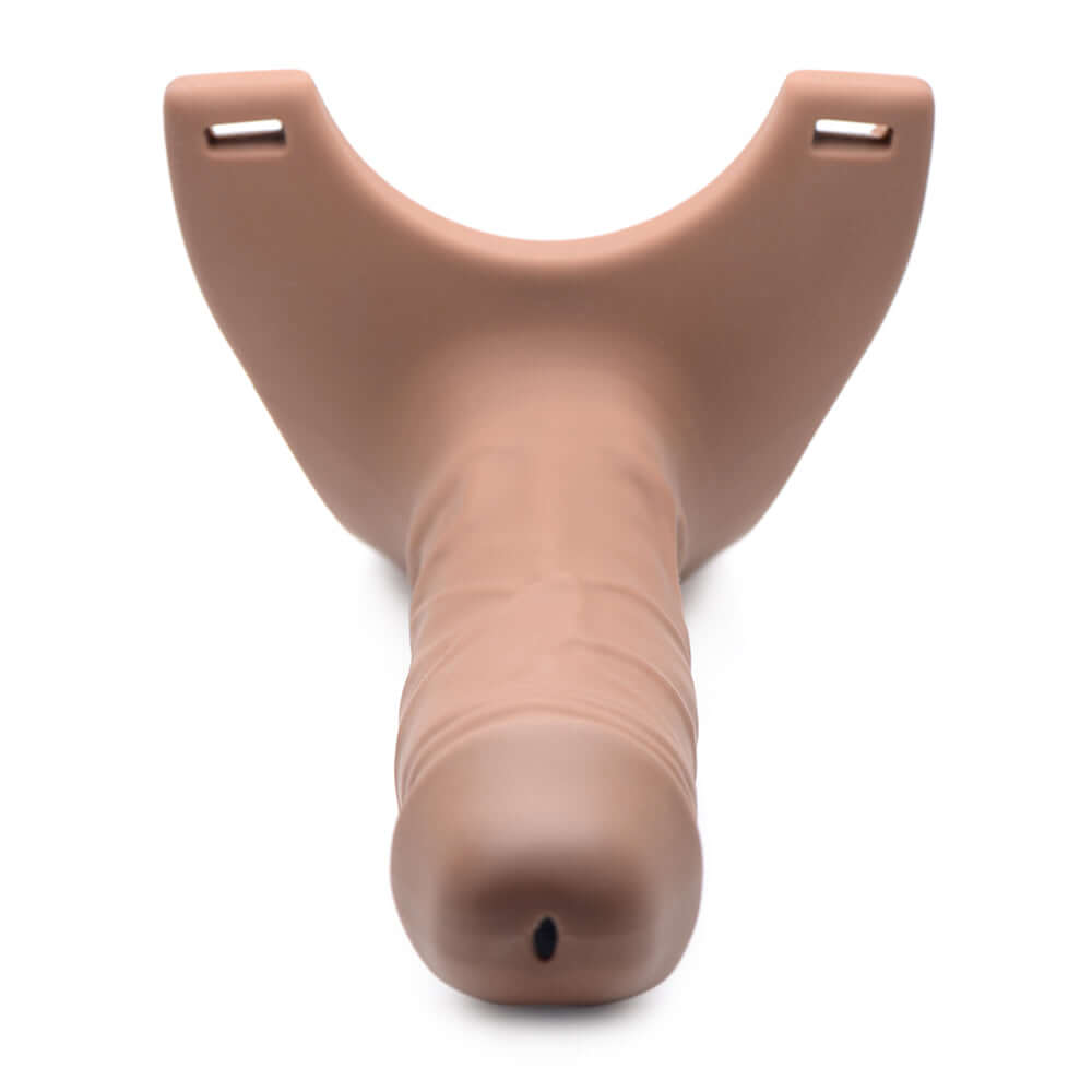 Size Matters Hollow Silicone Dildo Strap-On Beige