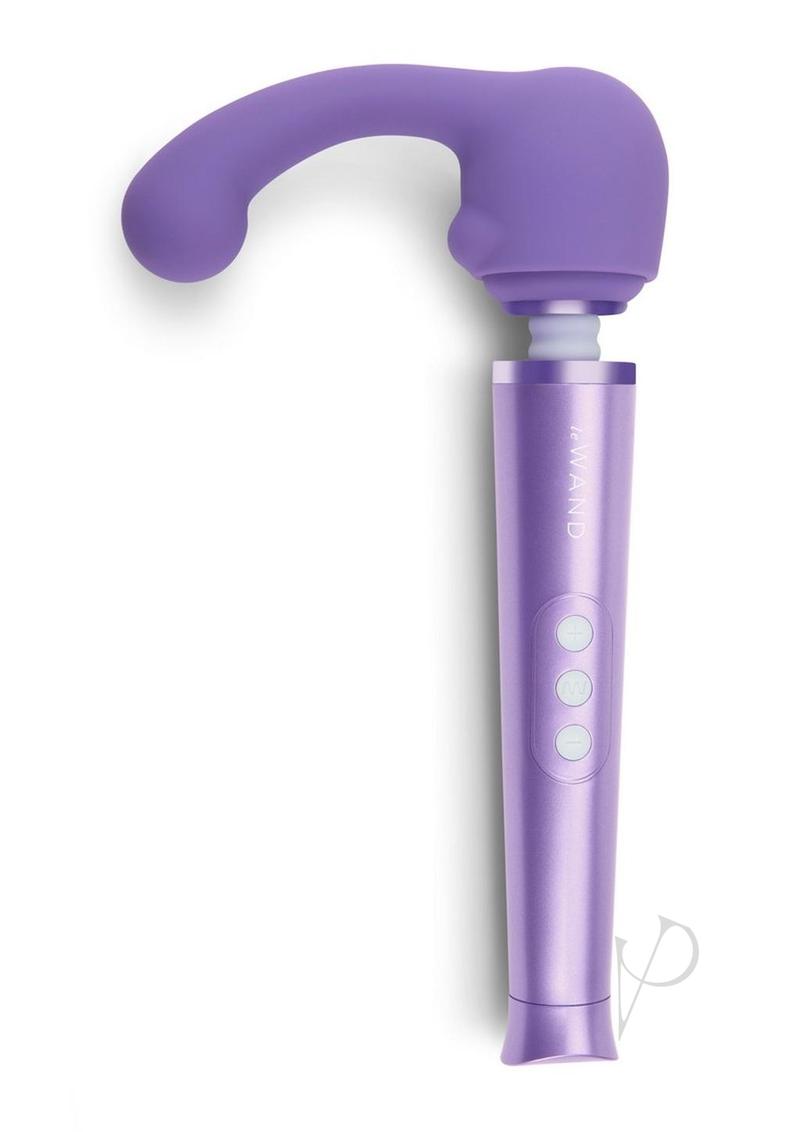 Le Wand Petite Curve Silicone Attachment Cover Violet designed for precise G-spot stimulation with powerful vibrations.