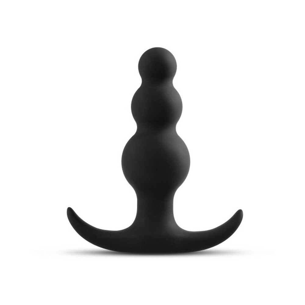 Anal Adventures Platinum Silicone Beaded Plug Black