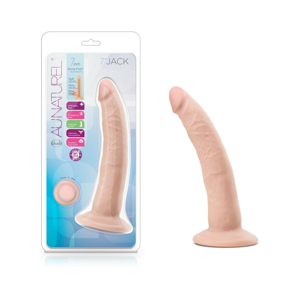 Au Naturel Jack 7.5 inches Posable Dual Density Dildo Beige