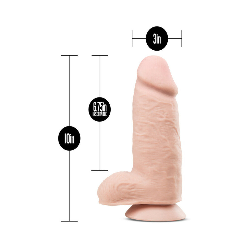 Au Naturel 2.75 Pounder 10 inches Posable Dual Density Dildo with Balls Beige
