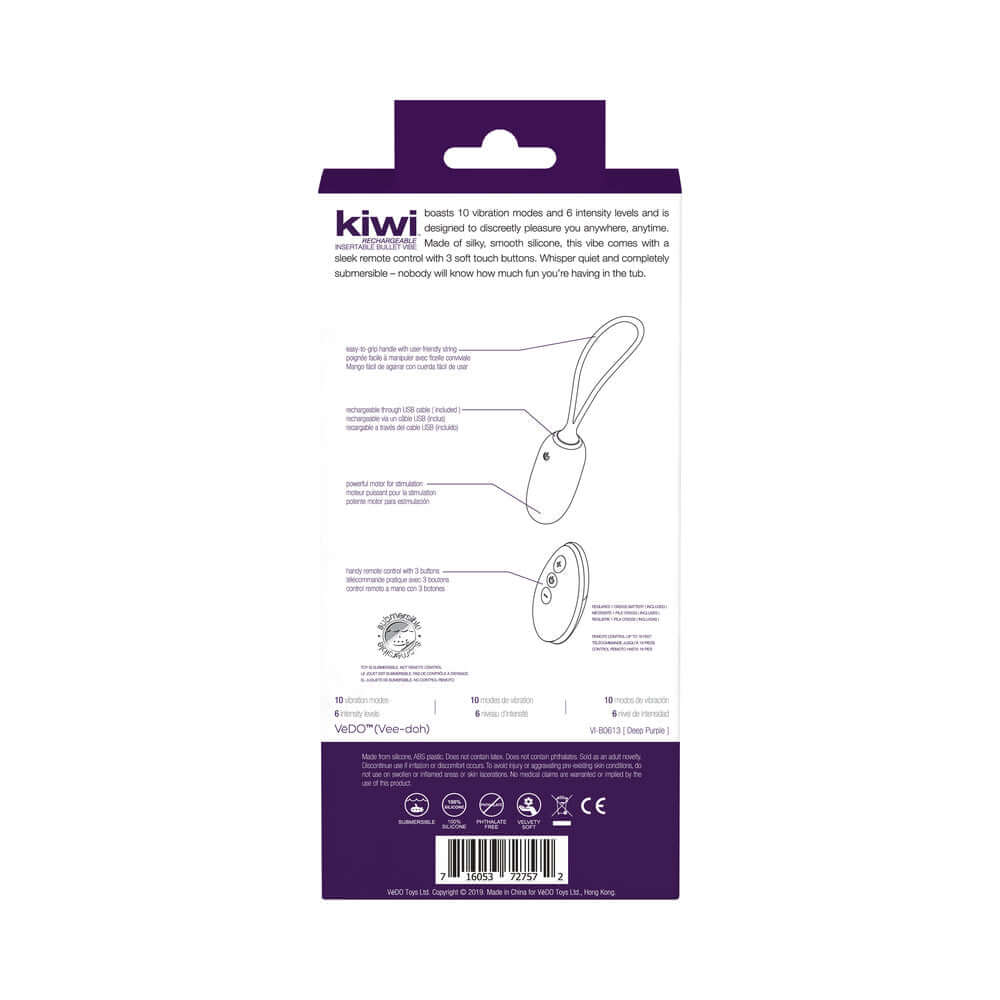 VeDO Kiwi Rechargeable Insertable Bullet Deep Purple