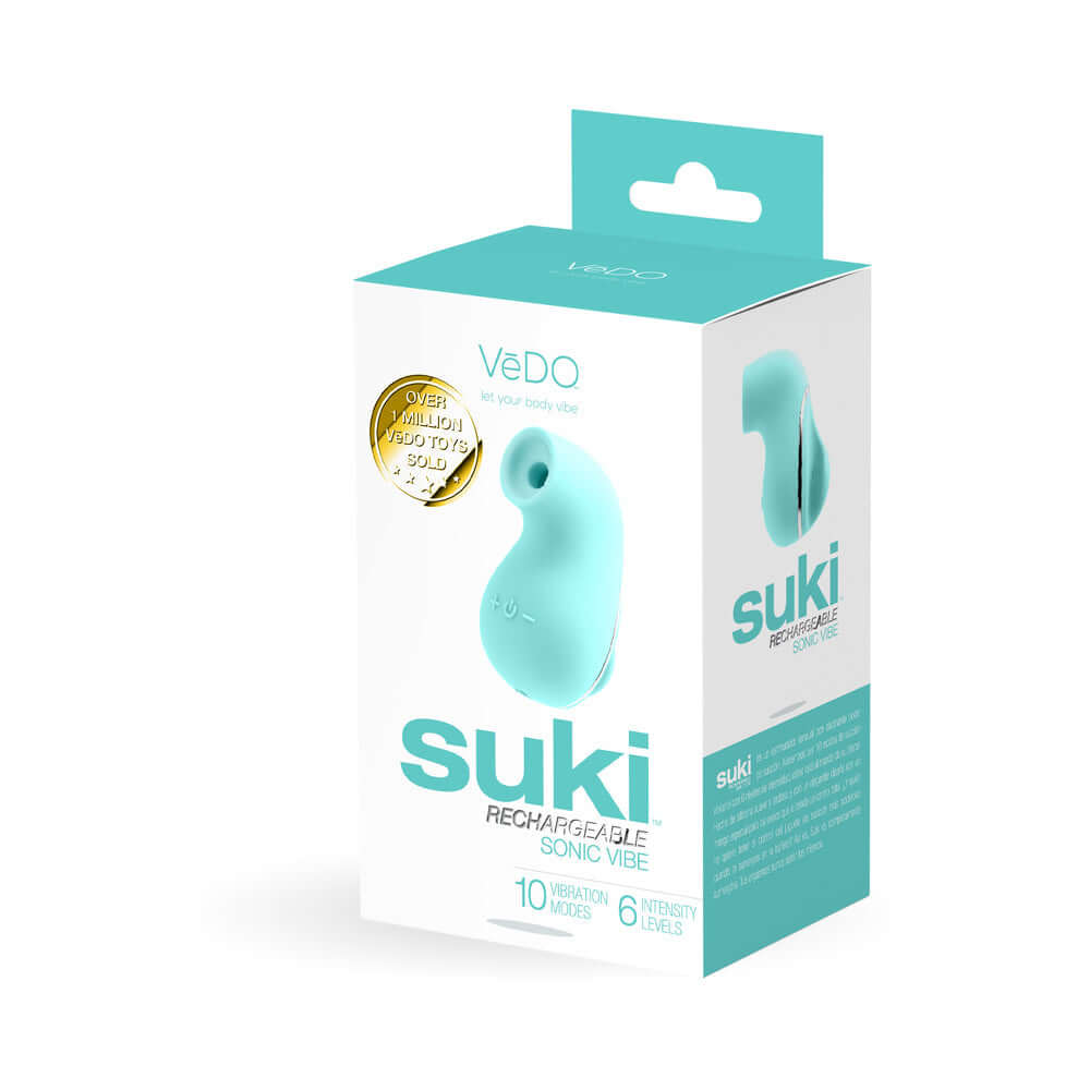 VeDO Suki Sonic Suction Rechargeable Vibrator Tease Me Turquoise
