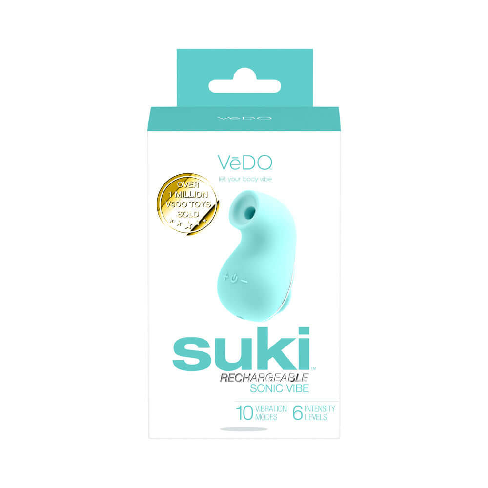 VeDO Suki Sonic Suction Rechargeable Vibrator Tease Me Turquoise