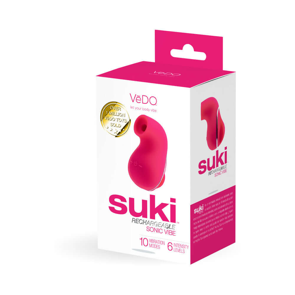 VeDO Suki Sonic Suction Rechargeable Vibrator Foxy Pink